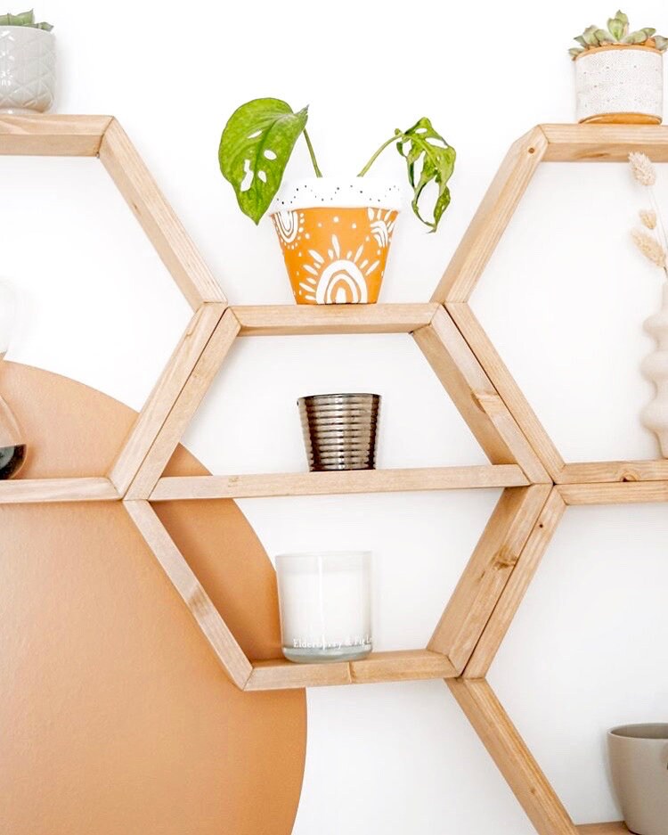 Set of 4 Hexagon Shelves Hexagon Shelf Geometric Shelf Etsy UK