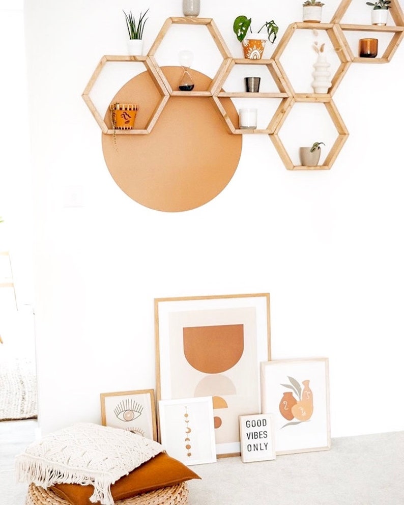 Set of 6 Hexagon Shelves Hexagon Shelf Geometric Shelf Etsy