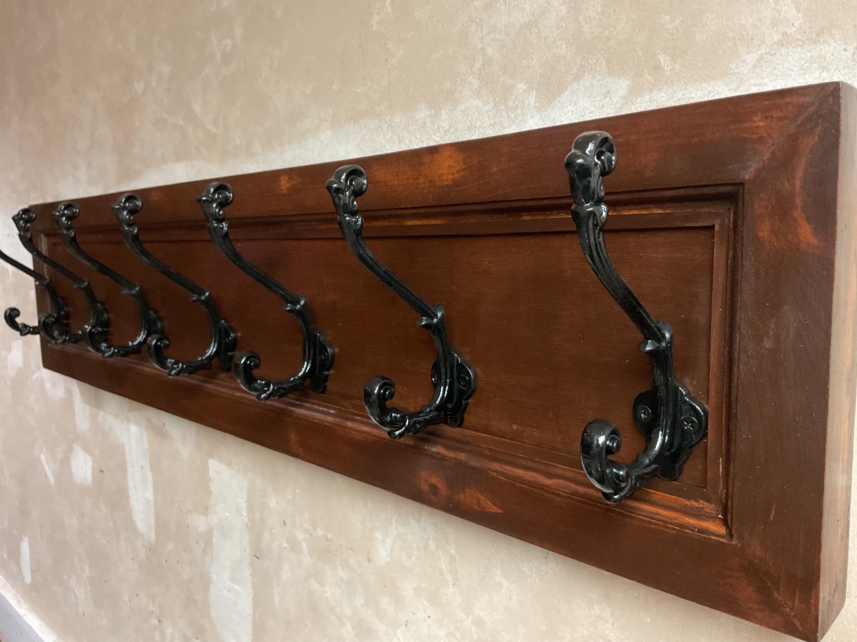Beautiful Handmade Recessed Colonial Style Hat An Coat Rack with Victorian style Hooks