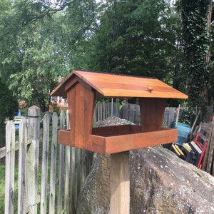 Handmade Cedar Fly-Thru Bird Feeder: Large Weatherproof Design