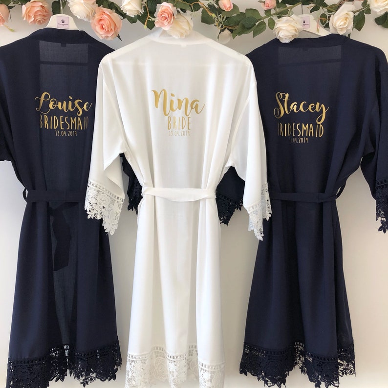 GRACE Lace Cotton Bridal Robes Bridal Robe Lace Cotton Etsy