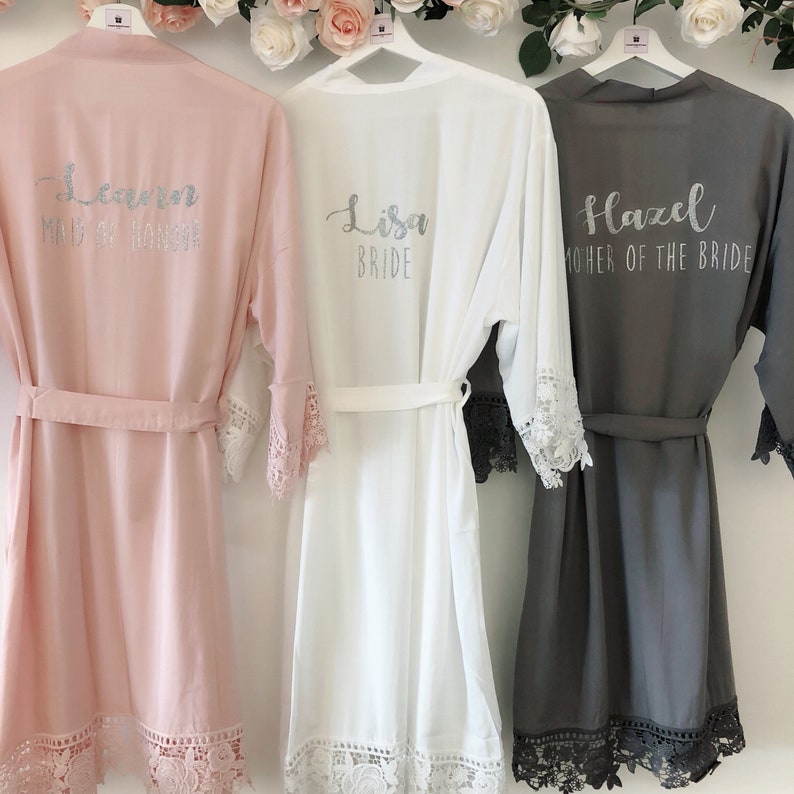 GRACE Lace Cotton Bridal Robes Bridal Robe Lace Cotton Etsy