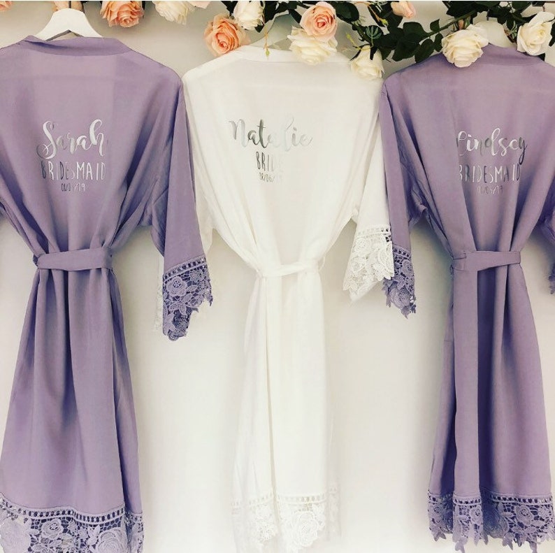 GRACE Lace Cotton Bridal Robes Bridal Robe Lace Cotton Etsy