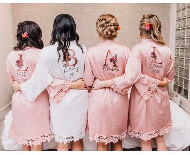 ALICE satin and lace bridal robes in standard and plus sizes and chil…