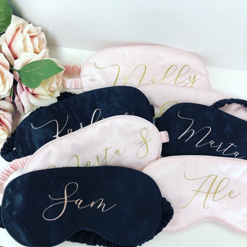 Personalised silk sleep eye mask Bride gift Bridesmaid Gift Etsy