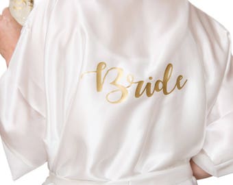 Bridal gown, bridal robe, bridesmaid robe, maid of honour robe, wedding robe, personalised silk robe, silk bridesmaid robes