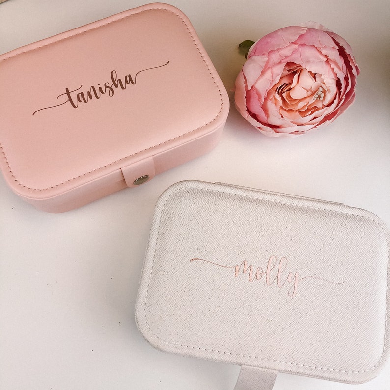 ZARA Personalised Travel Jewellery Box with names name Etsy