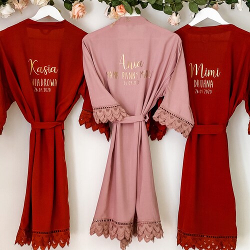 SIENNA New Lace Cotton Bridal Robes Bridal Robe Lace Cotton Etsy