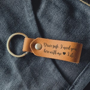 drive safe keychain custom leather keychain personalized leather keychain leather key fob coordinate keychain for boyfriend christmas gift