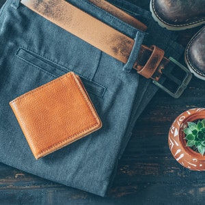 Cartera de hombre con bolsillo para monedas Cartera de cuero para hombre Carteras para hombre Cartera minimalista para hombre + Tarjeta de inserción de billetera personalizada GRATIS