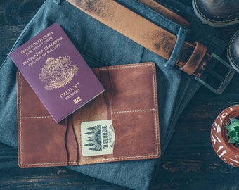Leder Reisepasshülle Personalisierte Reisepasshüllen Reisebrieftasche Reisepasshülle Reisekartenhalter Brieftasche + KOSTENLOSER personalisierter Brieftascheneinsatz