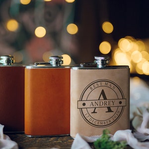 Custom Leather Flask for Men Personalized Flask for Men Leather Hip ...