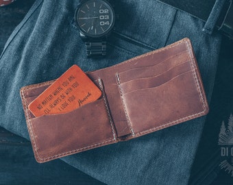 Herren Leder Geldbörse Herren Geldbörsen für Herren minimalistische Geldbörse Männer Kartenhalter aus Brieftasche schlanke Brieftasche Leder + kostenlose personalisierte Brieftasche einlegen Karte