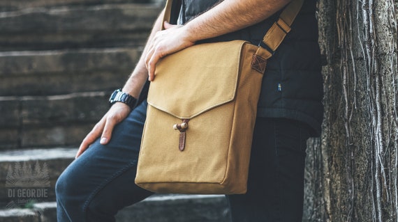 canvas shoulder bags for men