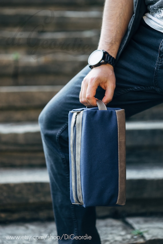 Leather Dopp Bag - Men's Toiletry Bag - Genuine Leather Bag - Leather Toiletry  Bag