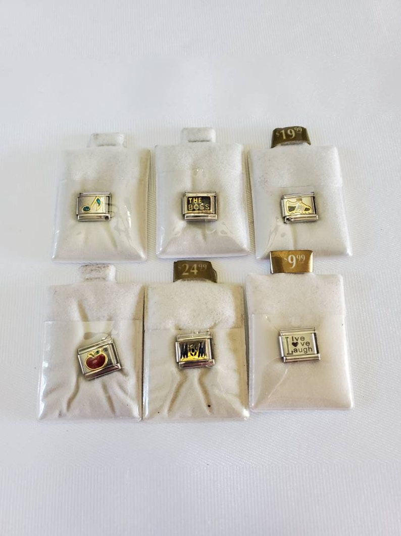 Stainless Steel Modular Bracelet Charms 9mm set of 6