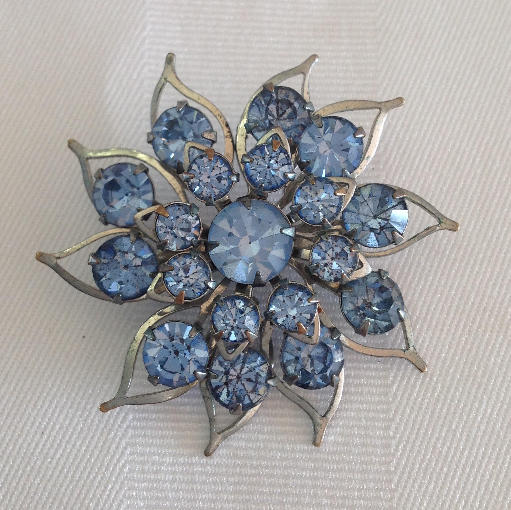 silver flower brooch