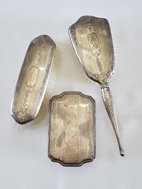 Birks Sterling Silver Hair Clothes Brush Set Vintage Silver Etsy