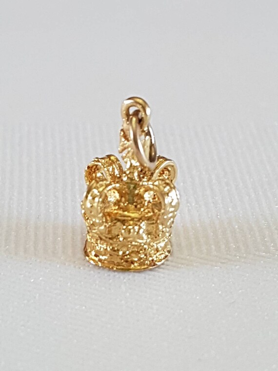 9K Gold 3D Royal Crown Crown Charm Pendant Vintage