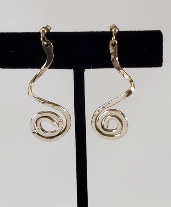 Sterling Silver Spiral Swirl Earrings Made in Birm