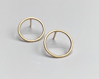 Solid 9ct Yellow Gold Circle Earrings