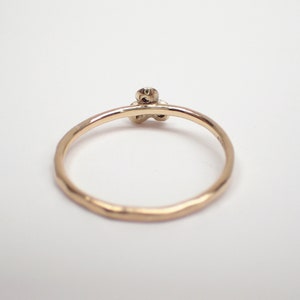 Tri Champagne Brown Diamonds Solid Gold Ring image 3