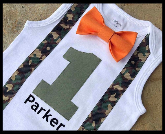 camo first birthday outfit