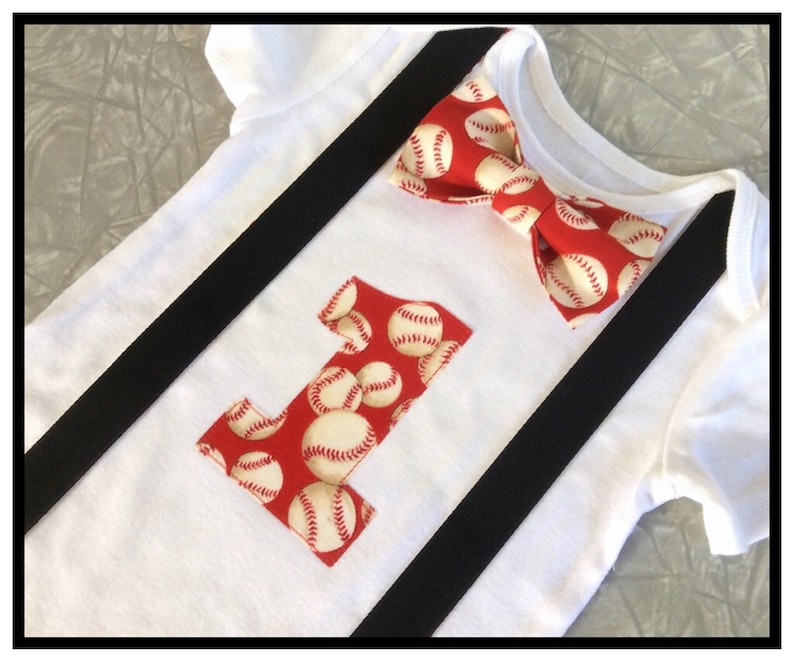 Baseball Birthday Outfit Sports Birthday Baby Boys Red and Black Baseball 1st Birthday Baby Boy Clothes Boys First Birthday Outfit