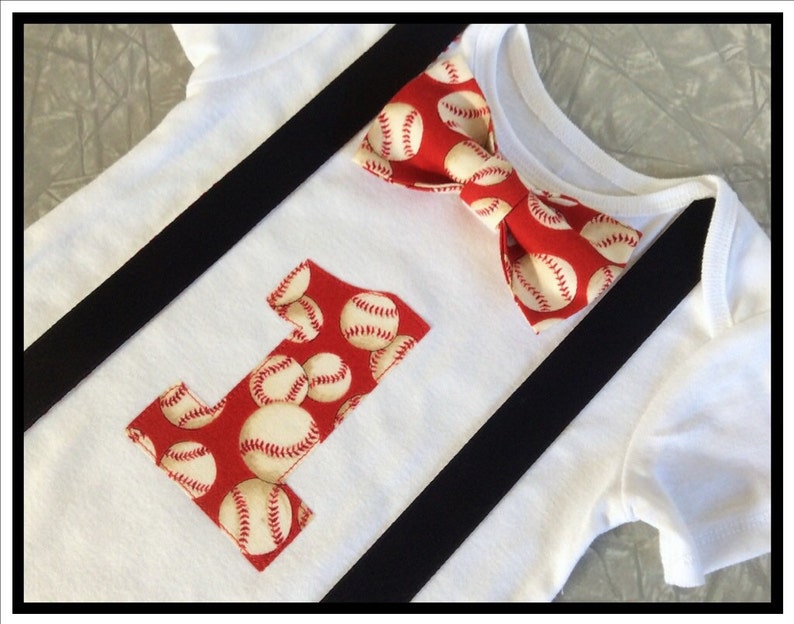 Baseball Birthday Outfit Sports Birthday Baby Boys Red and Black Baseball 1st Birthday Baby Boy Clothes Boys First Birthday Outfit