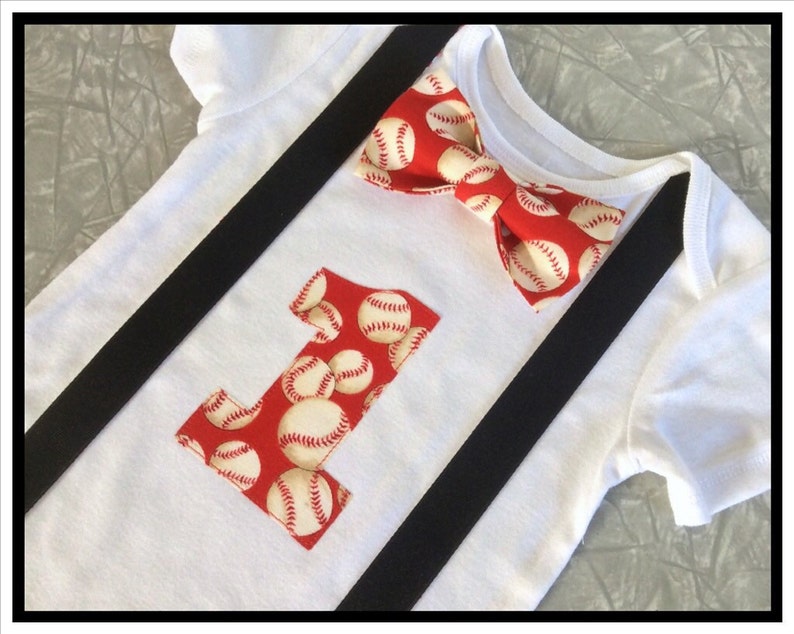 Baseball Birthday Outfit Sports Birthday Baby Boys Red and Black Baseball 1st Birthday Baby Boy Clothes Boys First Birthday Outfit
