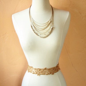 Wide Gold Lace Bridal Sash image 2