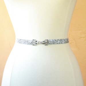 Glitzernder silberfarbener Braut/Brautjungfer Gürtel