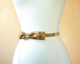 Sparkly Gold Belt with Bow