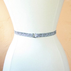 Emerald Green Sparkly Elastic Bridal Belt with Applique image 3