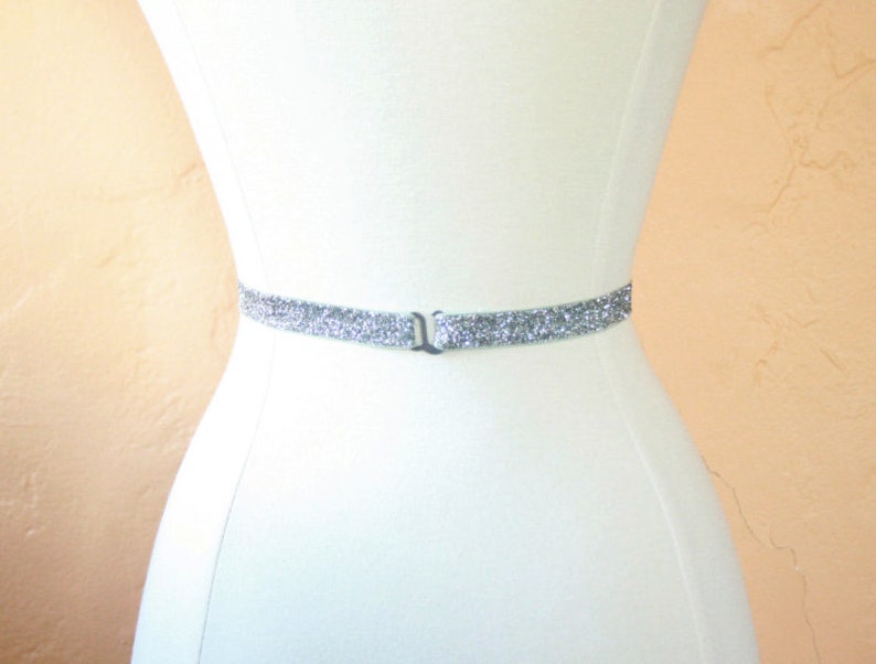 Emerald Green Sparkly Elastic Bridal Belt with Applique image 3