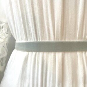 Soft Gray Velvet Elastic Bridal/Bridesmaid Belt - 5/8"