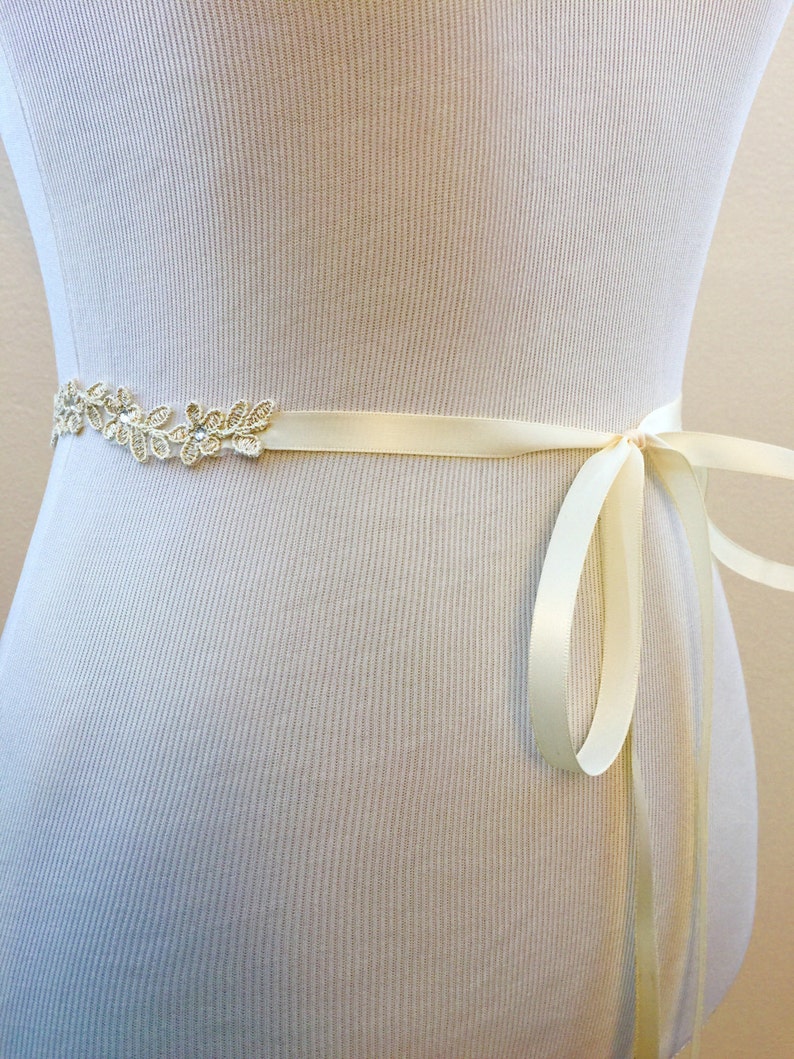 Delicate Flower Lace Bridal Sash image 3