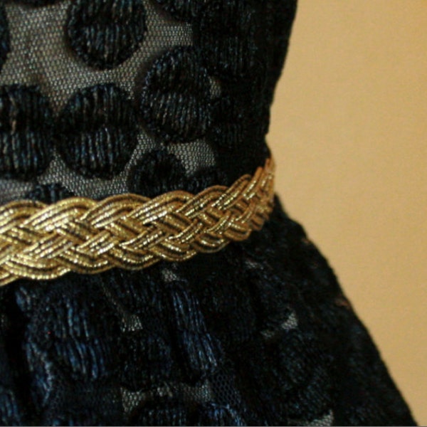 Gold Bridal Belt, Gold Braided Bridesmaid Belt