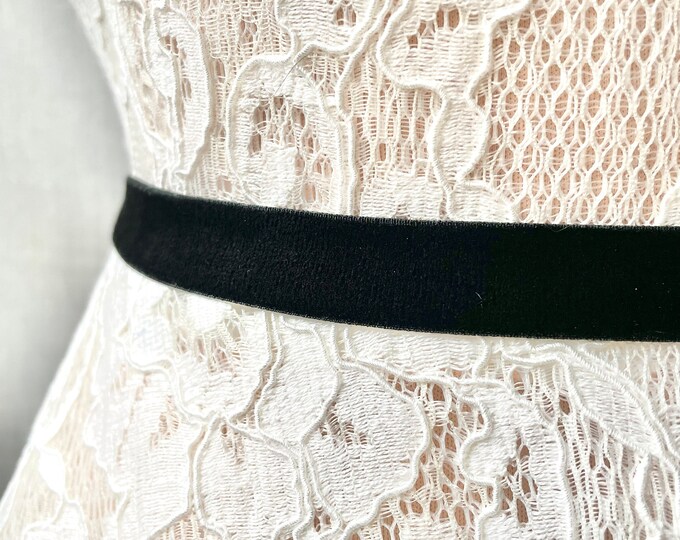 Velvet Belt With Genuine Crystal Hooks, Bridal Sash, Wedding Sash