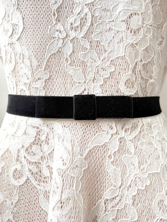 black velvet belt for dress BOW Style:PF260121 Medieval Renaissance Black Dresses Size:32W / M / 48 EUR Craft of Weaving