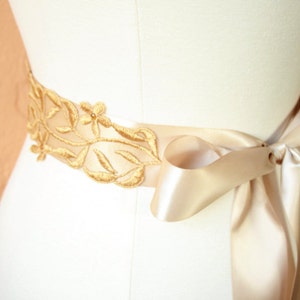 Wide Gold Lace Bridal Sash image 3