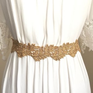 Gold Leaf Bridal Sash