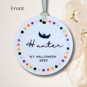 Personalized Baby's First Halloween Ornament: Bat Keepsake Gift