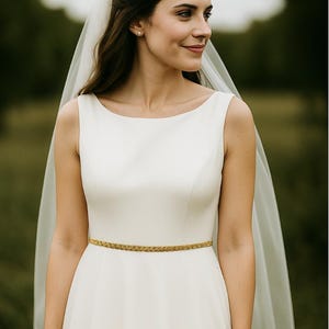 Gold Braided Bridal Belt: Modern Bridesmaid Dress Belt