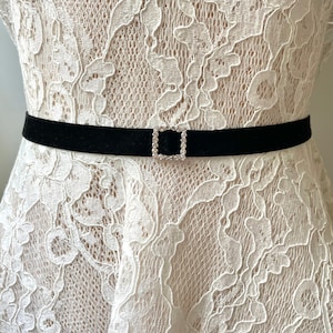 Rhinestone Buckle Satin Belt - Etsy display picture 3