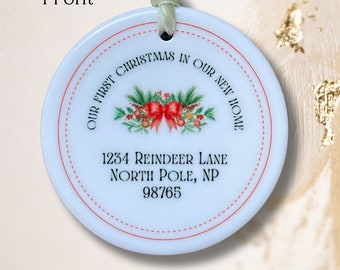 Our First Christmas New Home Custom Ornament, Personalized ornament, Wedding Ornament, Present, Keepsake, Couple, Family, Move, New Address