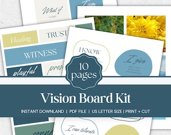 Vision Board Kit, Digital Vision Board, Mood Board, Vision Board Affirmations, Vision Board Digital Download, Manifesting Board, Goal Board