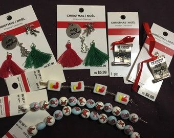 Christmas jewelry charms and beads supplies New