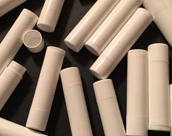 White Lip balm tube .15 oz qty 20 w/ cap