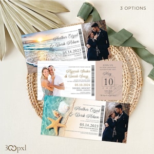 Boarding Pass Wedding Invitation: Destination Travel Theme with RSVP